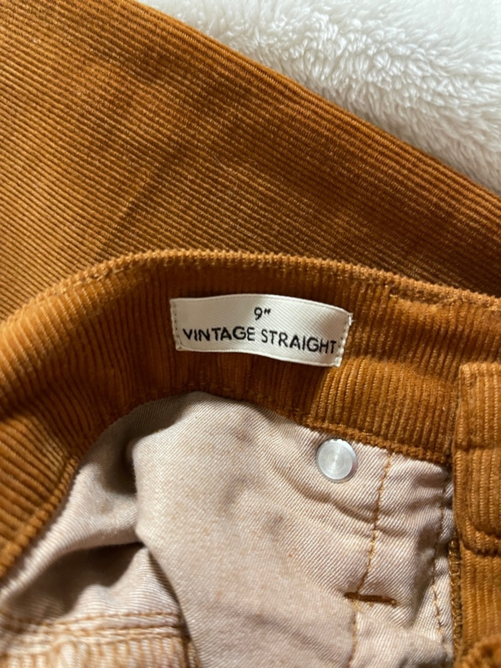 J. Crew Caramel Rust Corduroy Vintage Strait 27R/9” Rise - Picture 3 of 4